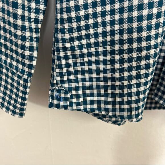 Southern Tide Blue White Gingham Tailored Button Sport Shirt Size Medium - Picture 6 of 13
